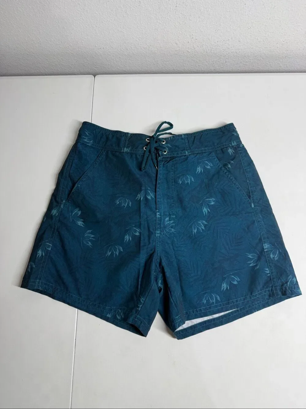 La Redoute French Youth Swim Trunks Blue Tropical Print Young Kids M